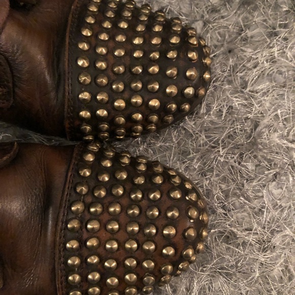 Steve Madden leather studded combat boots - Picture 3 of 4
